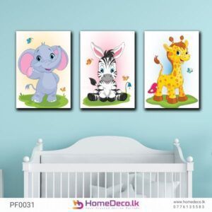 Adorable Baby Animals Nursery Wall Art decals featuring cute animals for baby’s nursery decoration