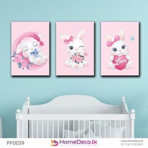 Little Bunny Baby Wall Art – Dust and water-resistant, perfect for decorating nurseries or playrooms by HomeDeco.lk Sri Lanka