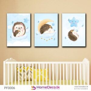 Baby Hedgehog Playing Nursery Wall Art - for baby room decor by HomeDeco.lk Sri Lanka