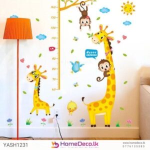 Baby Giraffe Height Measure Sticker featuring a cute giraffe design, ideal for measuring your child's growth in any nursery or kids' room.