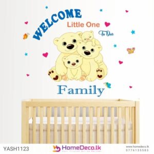 Bear Family Kids Wall Sticker for Nursery and Baby Room Decor