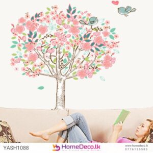 Pink Flower Tree Wall Sticker for a serene and elegant baby room decor