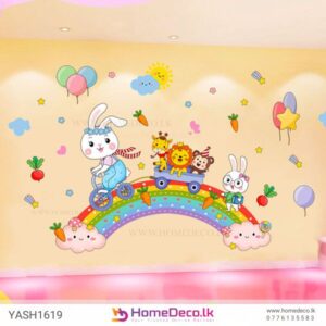 Bunny with Rainbow Wall Sticker for nurseries and kids’ rooms in Sri Lanka