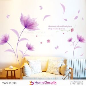 Purple Flowers Wall Stickers for bedrooms, living rooms, and workspaces in Sri Lanka