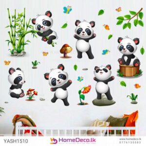 Cute Baby Pandas Wall Sticker for nurseries and kids’ rooms in Sri Lanka