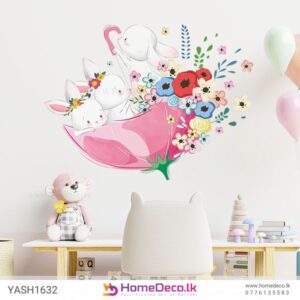 Cute Pink Bunnies Wall Sticker for baby and girls’ rooms in Sri LankaCute Pink Bunnies Wall Sticker for baby and girls’ rooms in Sri Lanka