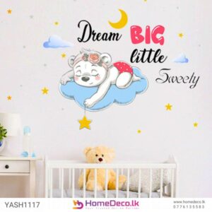 Dream Big Bear Wall Sticker for Baby Room Decor