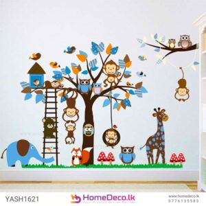 Blue Animal Tree Wall Sticker for kids’ rooms, playrooms, and nurseries in Sri Lanka