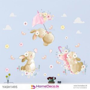 Baby Bunnies Playing Wall Sticker for nurseries and kids’ rooms in Sri Lanka