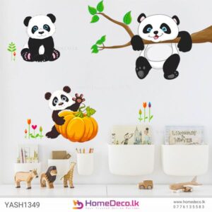 Cute Panda Wall Sticker featuring a playful panda design, perfect for decorating kids' rooms with joy and character.