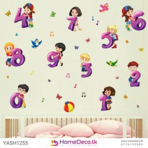 Numbers Kids Wall Sticker featuring colorful numbers, perfect for kids' rooms, playrooms, and classrooms.