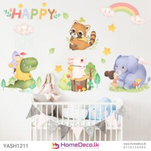 Happy Animals Kids Wall Sticker for Baby Room Decor