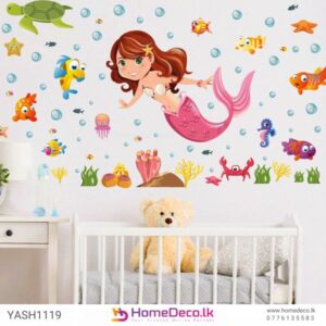 Little Mermaid Wall Sticker for Baby and Kids Room Decor