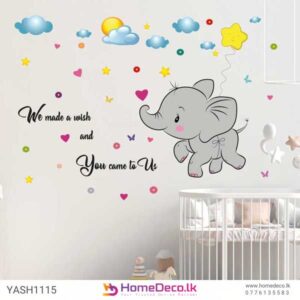 Cute Elephant Flying Wall Sticker – Perfect for Baby Room Decor