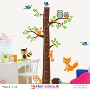 Animals Height Measure Wall Sticker with playful animal characters, perfect for tracking your child’s growth in a fun and decorative way.