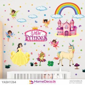 Little Princess Baby Wall Sticker with a cute princess surrounded by stars and hearts, ideal for decorating kids' rooms and nurseries.