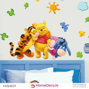 Winnie the Pooh Wall Sticker - Playful design featuring Winnie the Pooh, Tigger, Piglet, and Eeyore for kids’ room decor