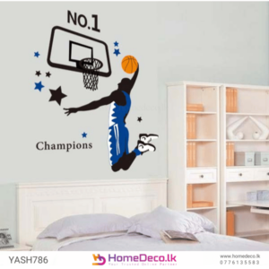 Basketball Player Wall Sticker - Slam dunk design for kids’ rooms and sports enthusiasts