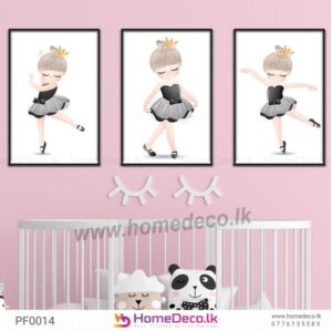 Cute Ballerina Baby Wall Art – a sweet and vibrant nursery decoration featuring ballerinas, perfect for adding charm to any baby room