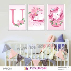 Cute Unicorn Baby Wall Art – a sweet and vibrant nursery decoration featuring unicorns, perfect for adding charm to any baby room