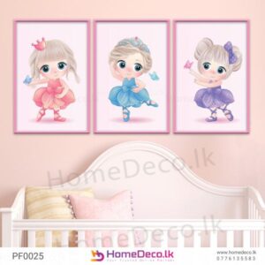 Cute Baby Ballerinas Wall Art – a sweet and vibrant nursery decoration featuring ballerinas, perfect for adding charm to any baby room