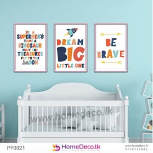 Dream Big Little one Kids Wall Art featuring vibrant superhero designs, perfect for bedroom and playroom decor