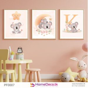 Cute Koala And Mom Baby Wall Art – a sweet and vibrant nursery decoration featuring koalas, perfect for adding charm to any baby room