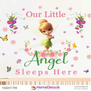 Welcome to HomeDeco.lk, Sri Lanka’s No.1 wall sticker store since 2018! Add a touch of fairy-tale magic to your baby's room with the Tinkerbell Little Angel Baby Wall Sticker.