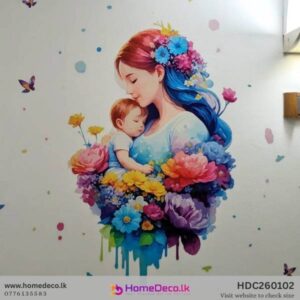 Baby and Mother Watercolors Paint Wall Sticker nursery wall decor
