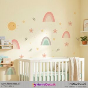 Cute Sun and Rainbow Pattern Abstract baby wall sticker nursery decor