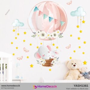 Baby Elephant in Hot Air Balloon wall sticker nursery decor
