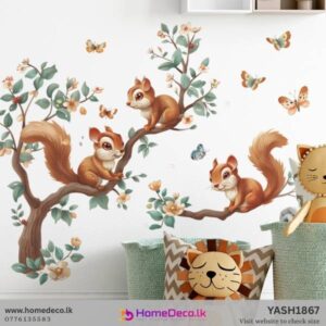 Cute Squirrel Tree Baby Wall Sticker nursery wall decor