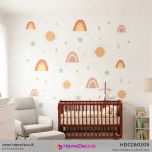 Cute Sun and Rainbow Pattern Abstract baby wall sticker nursery decor